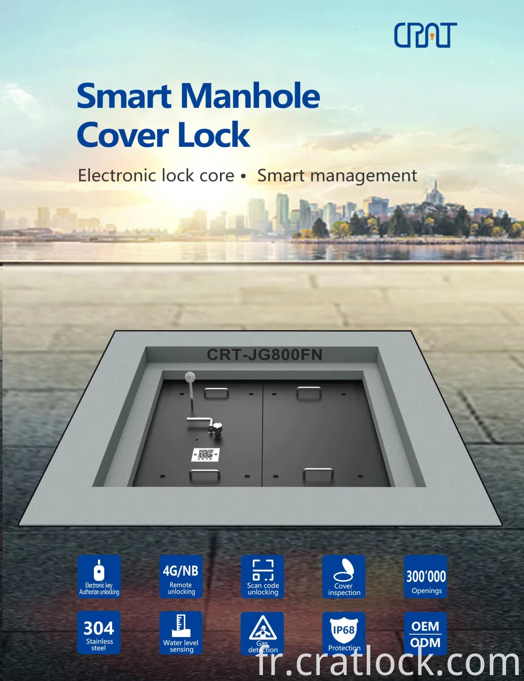 IoT Access Control Management System Electronic Passive Technology Manhole Cover